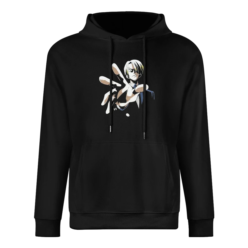 Black leg chef Sanji One piece strawhat pirates crew European Size Men Hoodie