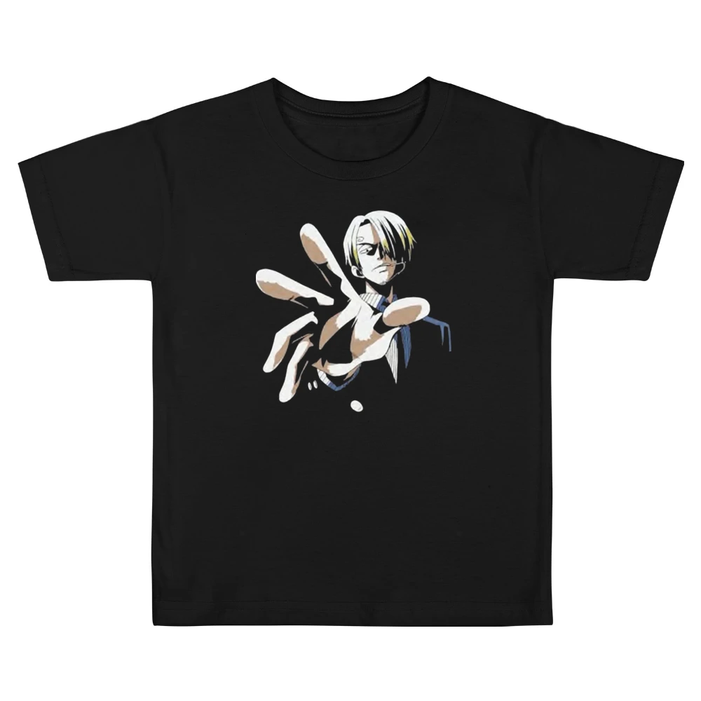 Black leg chef Sanji One piece strawhat pirates crew Kids Boys Girls T-Shirt