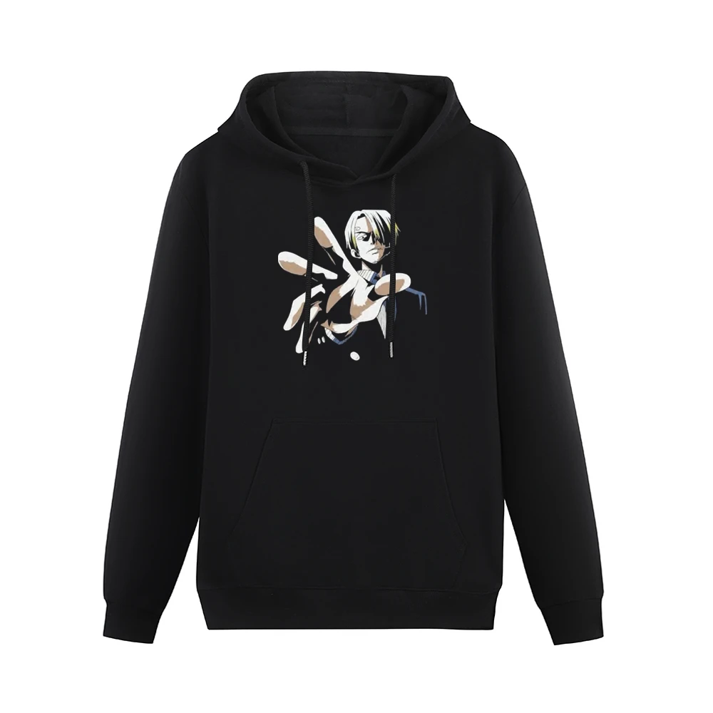 Black leg chef Sanji One piece strawhat pirates crew Men Hoodie With Pocket