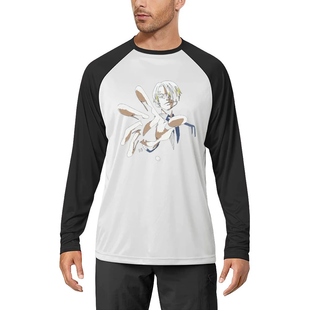 Black leg chef Sanji One piece strawhat pirates crew Men Long Sleeve T-Shirt