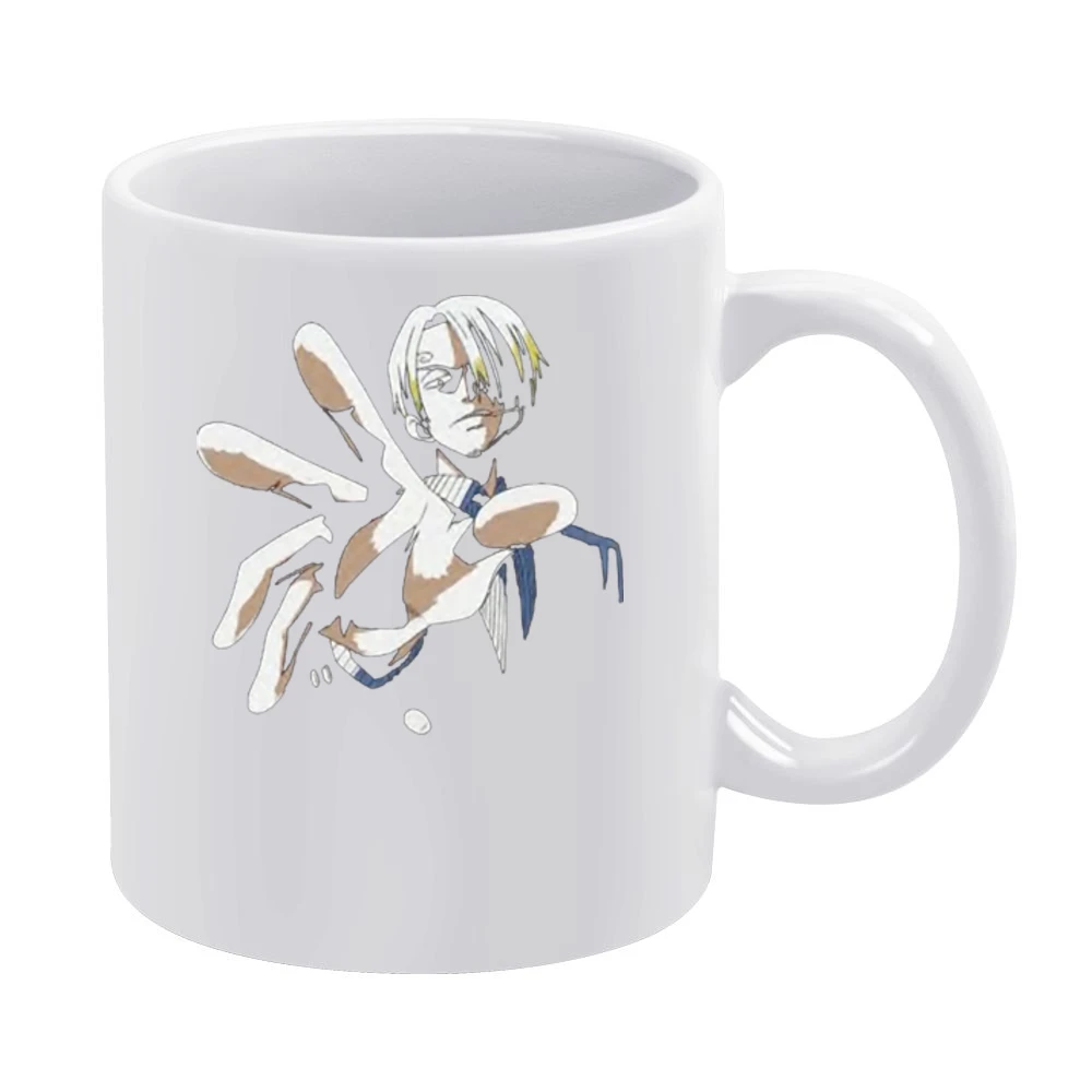 Black leg chef Sanji One piece strawhat pirates crew White Mug