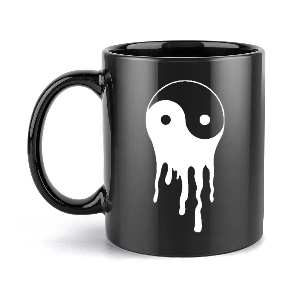 Bleeding Dripping Yin Yang Positive Balance Life Graphic Tee Shirt Black Mug