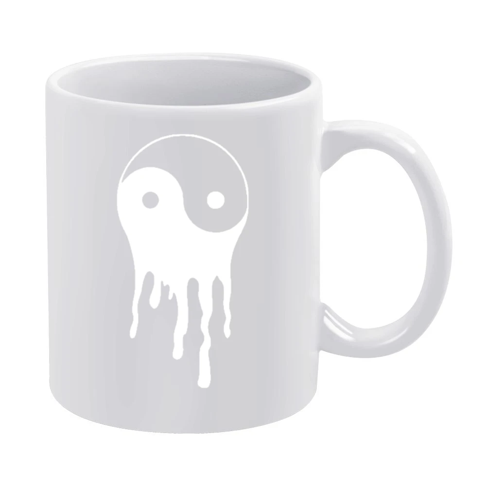 Bleeding Dripping Yin Yang Positive Balance Life Graphic Tee Shirt White Mug