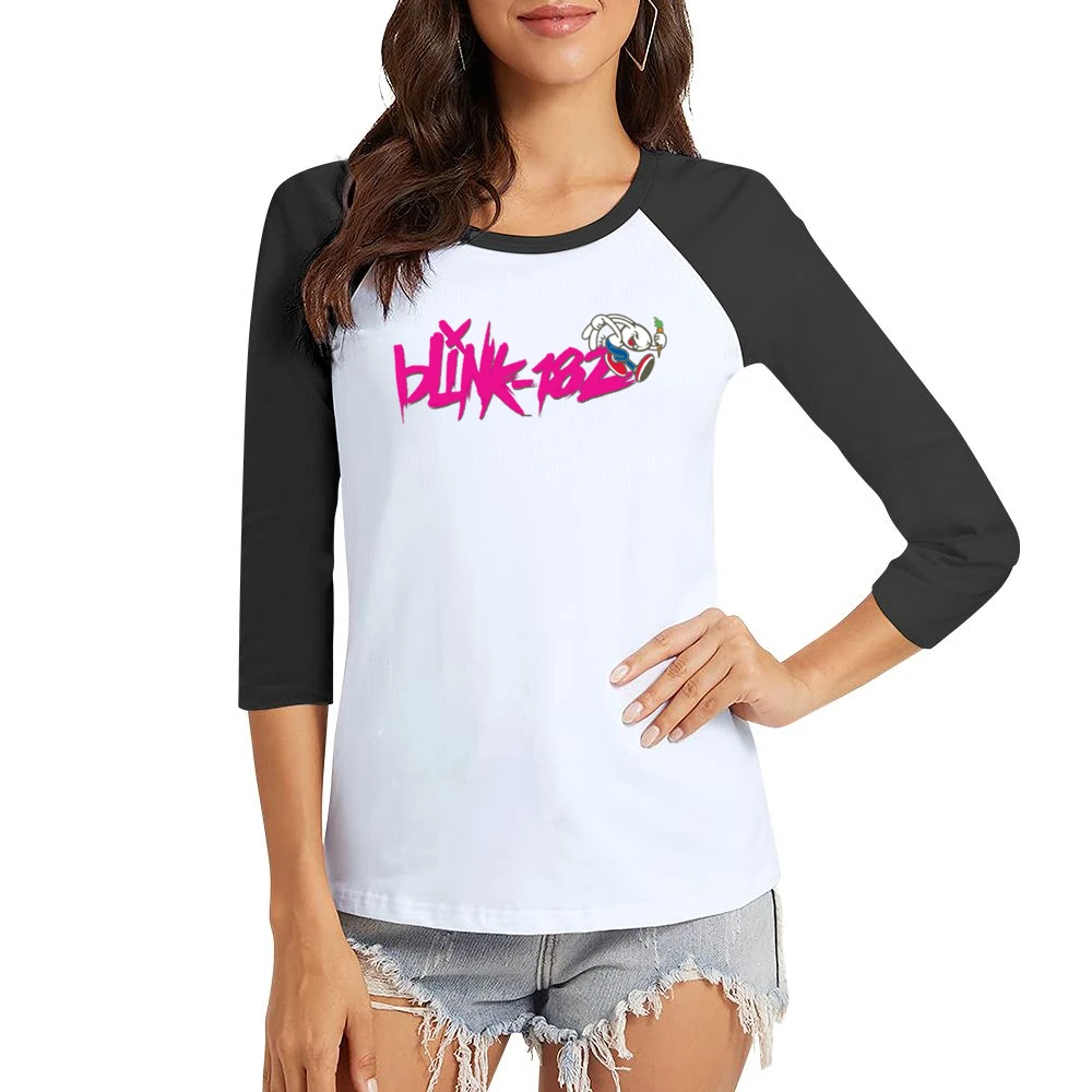 Blink 182 rock band Women Ladies 3-4 Sleeve T-Shirt
