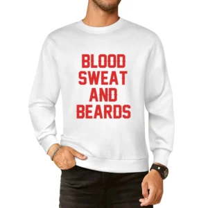 Blood Sweat And Beards Cool Playoffs Sports Graphic V Neck Hoo European Size Pullover Sweater