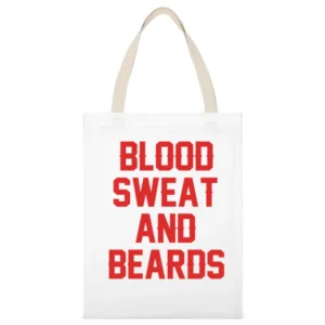 Blood Sweat And Beards Cool Playoffs Sports Graphic V Neck Hoo White Canvas Tote Shopping Bag