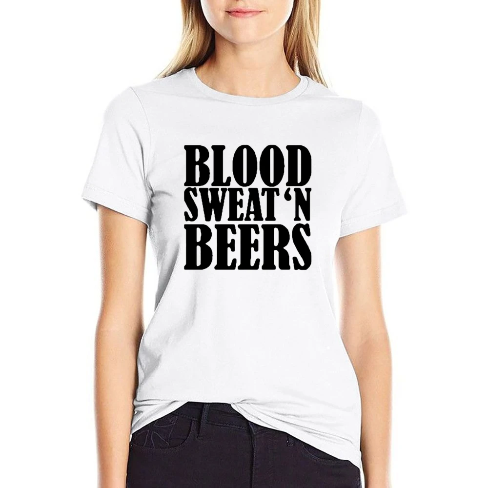 Blood Sweat And Beers Funny Country US Size Women Ladies T-shirt