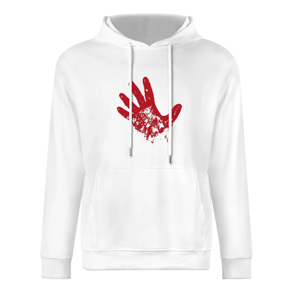 Bloody red hand rise from dead European Size Men Hoodie