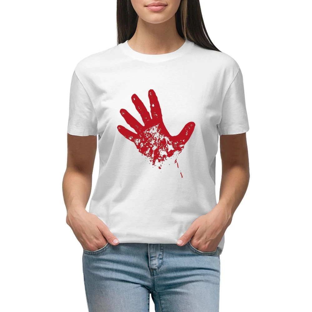 Bloody red hand rise from dead Premium Women Ladies T-shirt