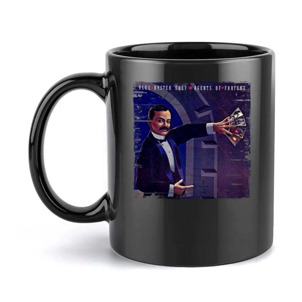 Blue Oyster Cult Agents Of Fortune Album Cover Distressed Image T Shir Black Mug