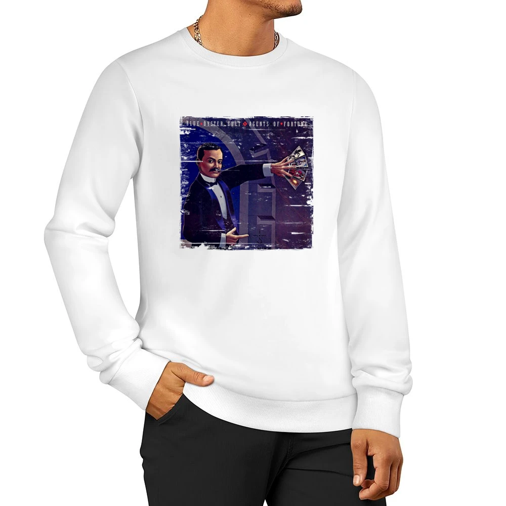 Blue Oyster Cult Agents Of Fortune Album Cover Distressed Image T Shir Men Pullover Sweatshirt