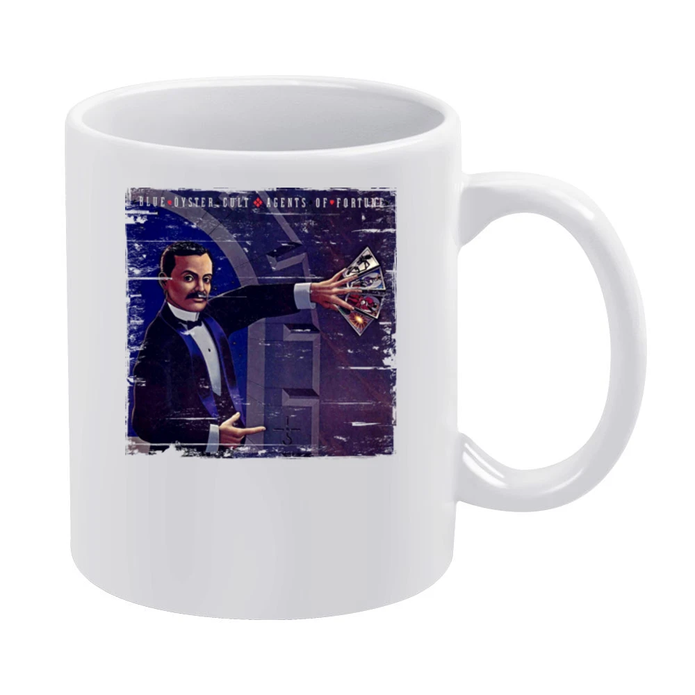 Blue Oyster Cult Agents Of Fortune Album Cover Distressed Image T Shir White Mug