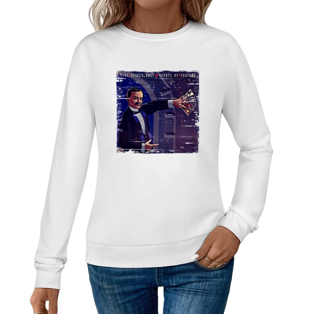 Blue Oyster Cult Agents Of Fortune Album Cover Distressed Image T Shir Women Pullover Sweatshirt