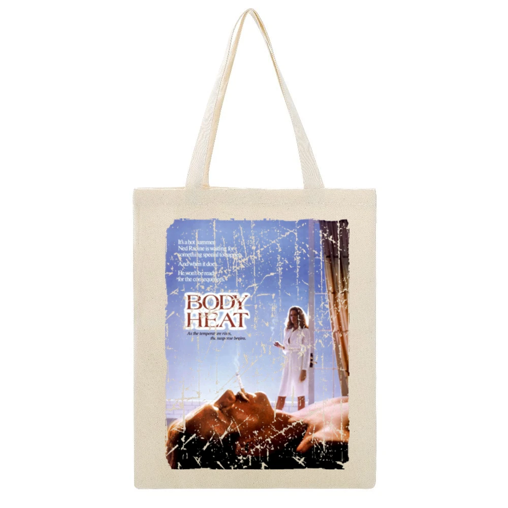 Body Heat Movie Poster Retro Aged Look Beige Canvas Tote Shopping Bag