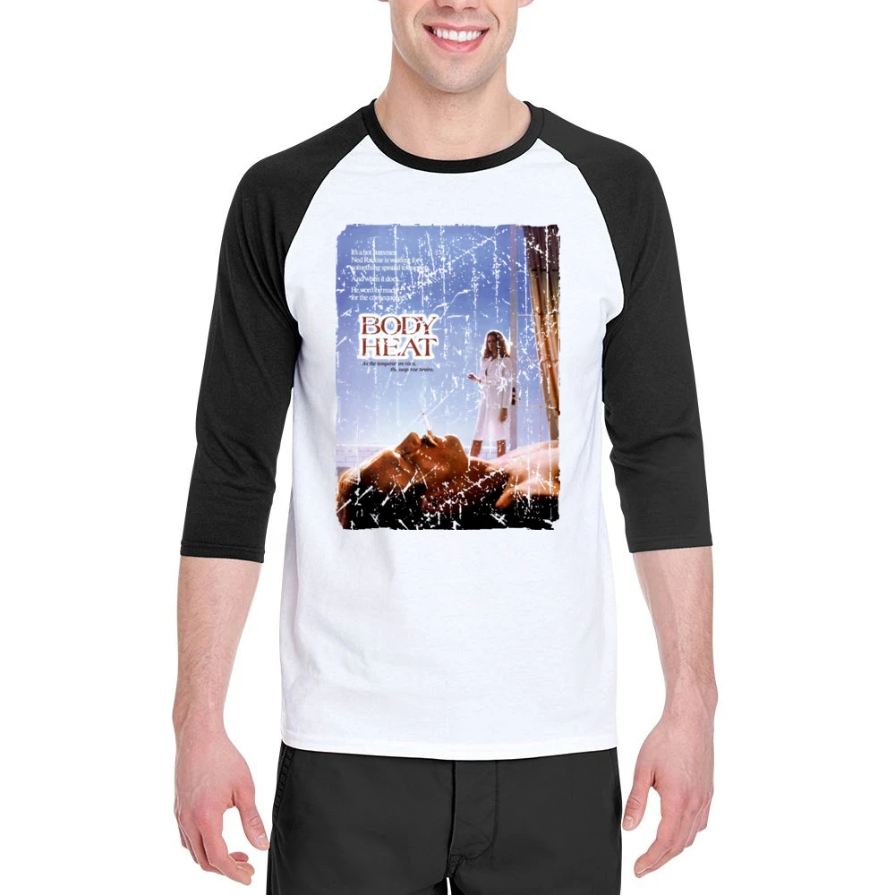 Body Heat Movie Poster Retro Aged Look Men 3/4 Sleeve T-Shirt