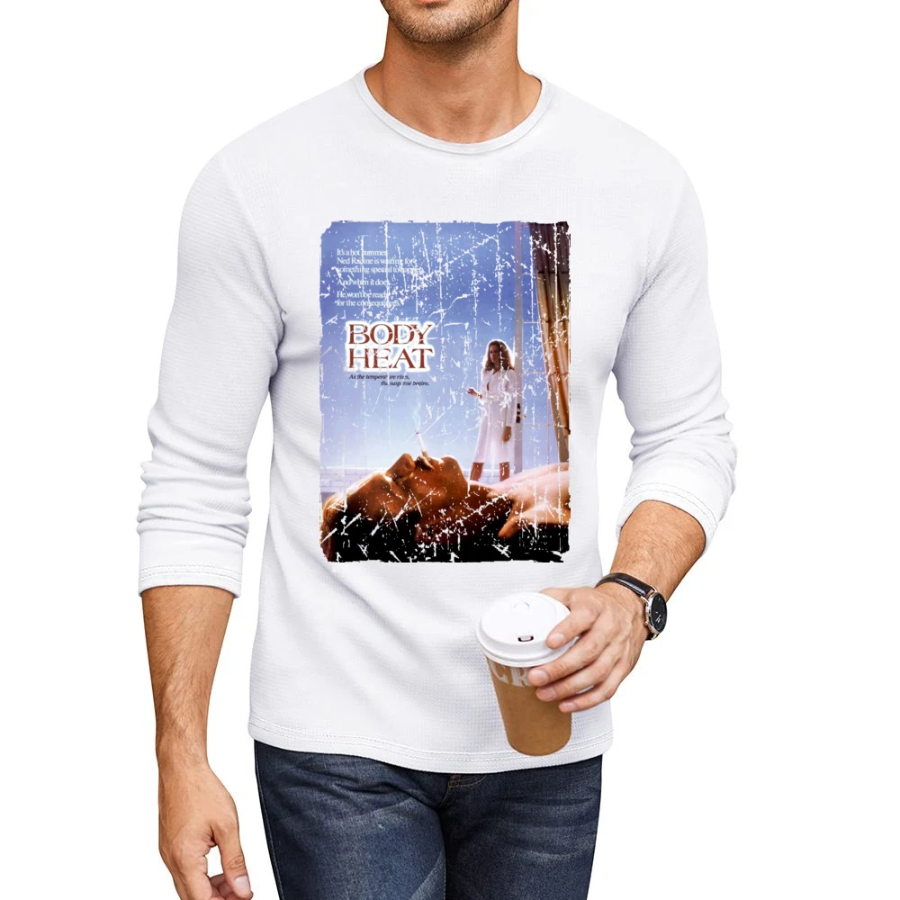 Body Heat Movie Poster Retro Aged Look Men CrewNeck Long Sleeve T-Shirt