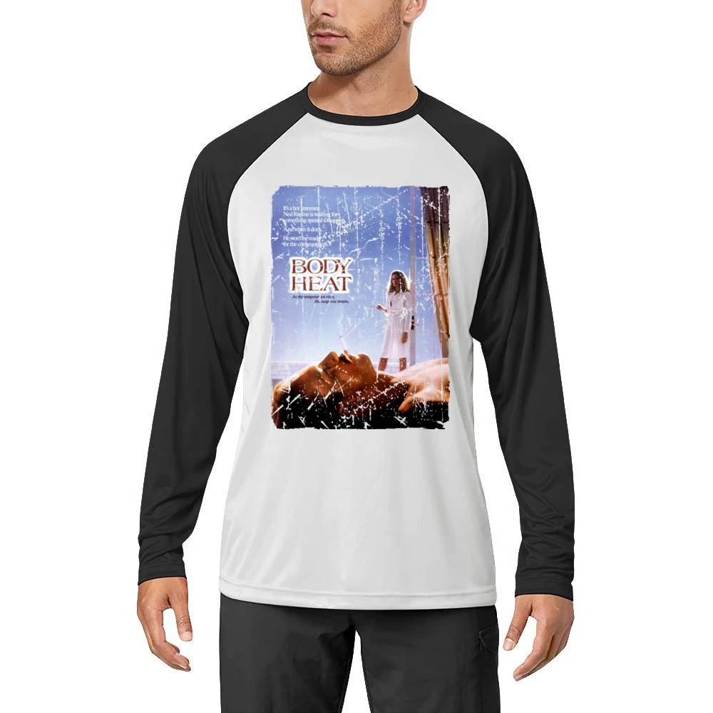 Body Heat Movie Poster Retro Aged Look Men Long Sleeve T-Shirt