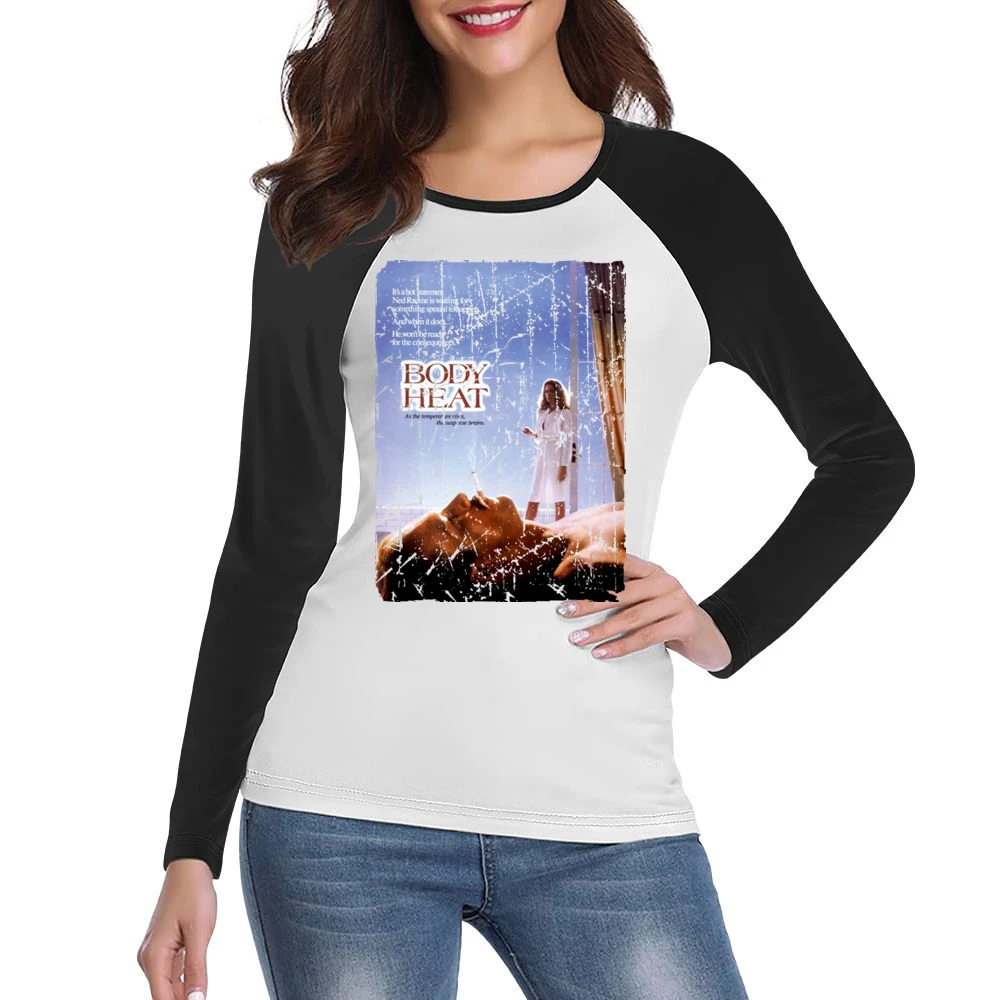 Body Heat Movie Poster Retro Aged Look Women Ladies Long Sleeve T-Shirt