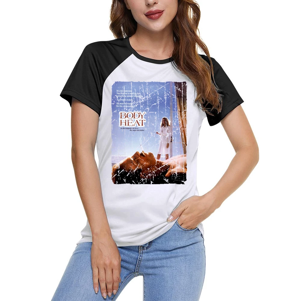 Body Heat Movie Poster Retro Aged Look Women Ladies Short Sleeve T-Shirt