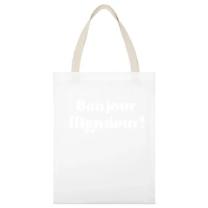 Bonjour Monsieur ! Good day White Canvas Tote Shopping Bag