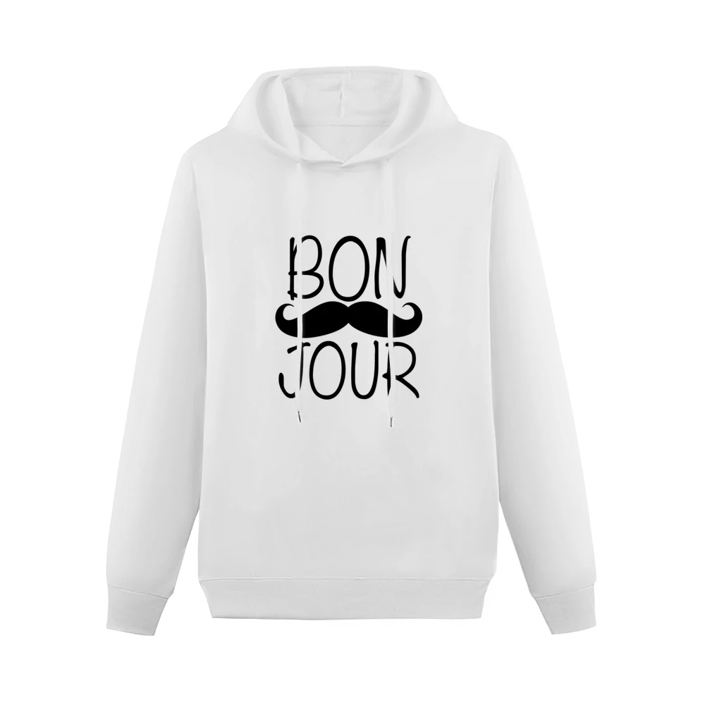 Bonjour Moustache Fun Tee Shirt Men Hoodie Without Pocket