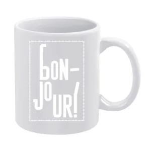 Bonjour White Mug