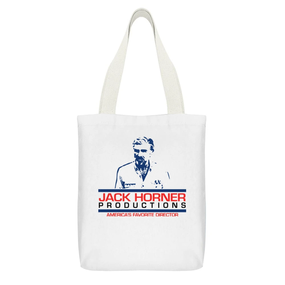 Boogie Nights Jack Horner Movie White Canvas Tote Shopping Bag With Interior Pocket