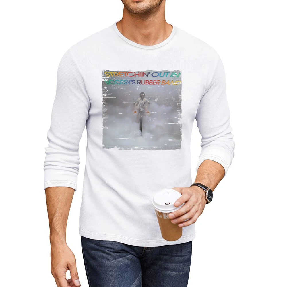 Bootsys Rubber Band Stretchin Out Album Cover Distressed Image Men CrewNeck Long Sleeve T-Shirt