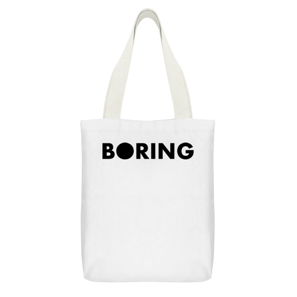 Boring Company Black Elon Musk Tunnel Infrastructure Tech White Canvas Tote Shopping Bag With Interior Pocket
