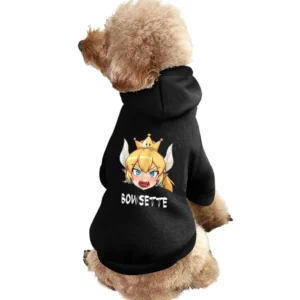 Bowsette Super Mario Peach Bowser Cosplay V Neck Pet Apparel Clothes