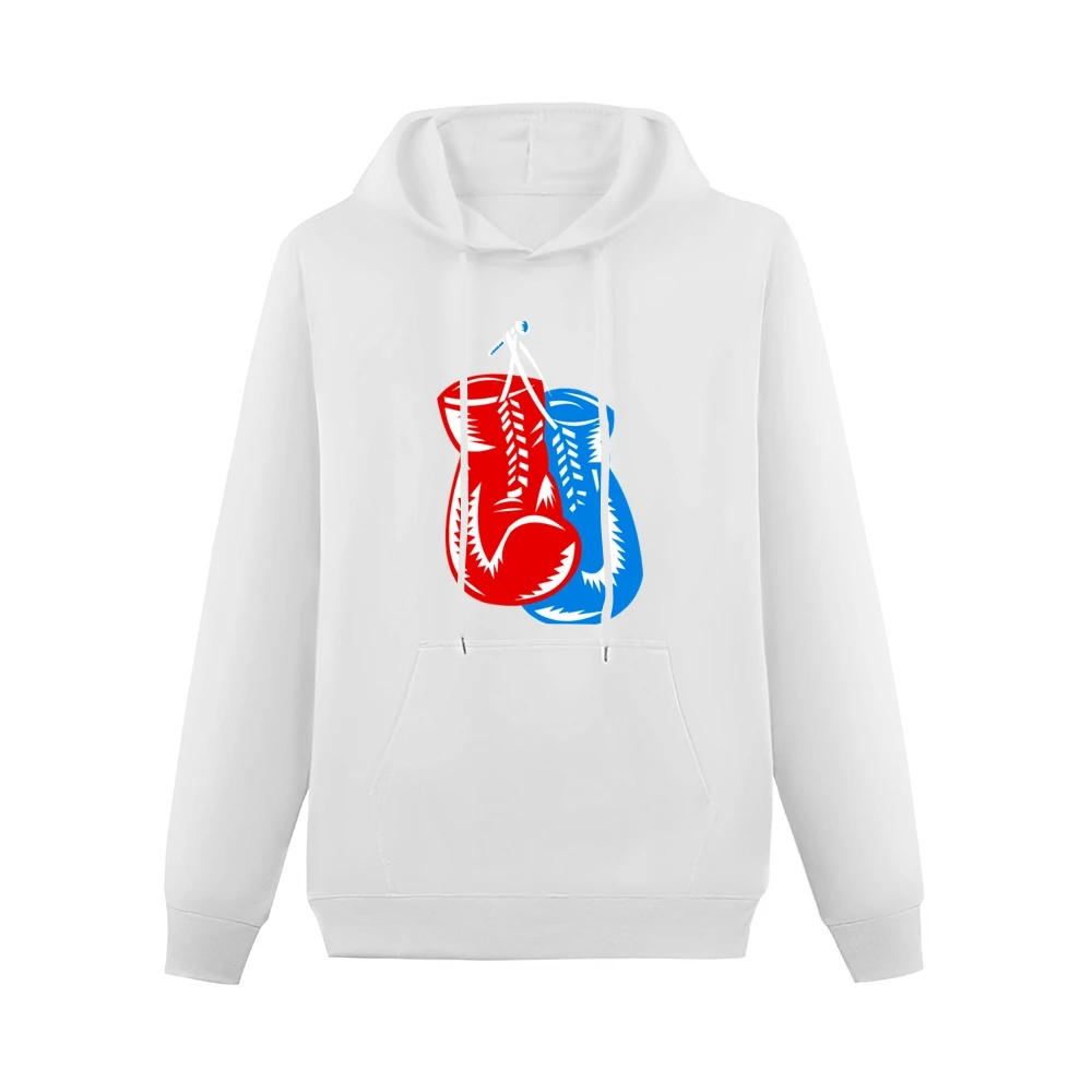 Boxing Gloves red and blue retro style Men Hoodie With Pocket