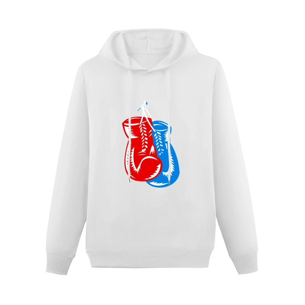Boxing Gloves red and blue retro style Men Hoodie Without Pocket