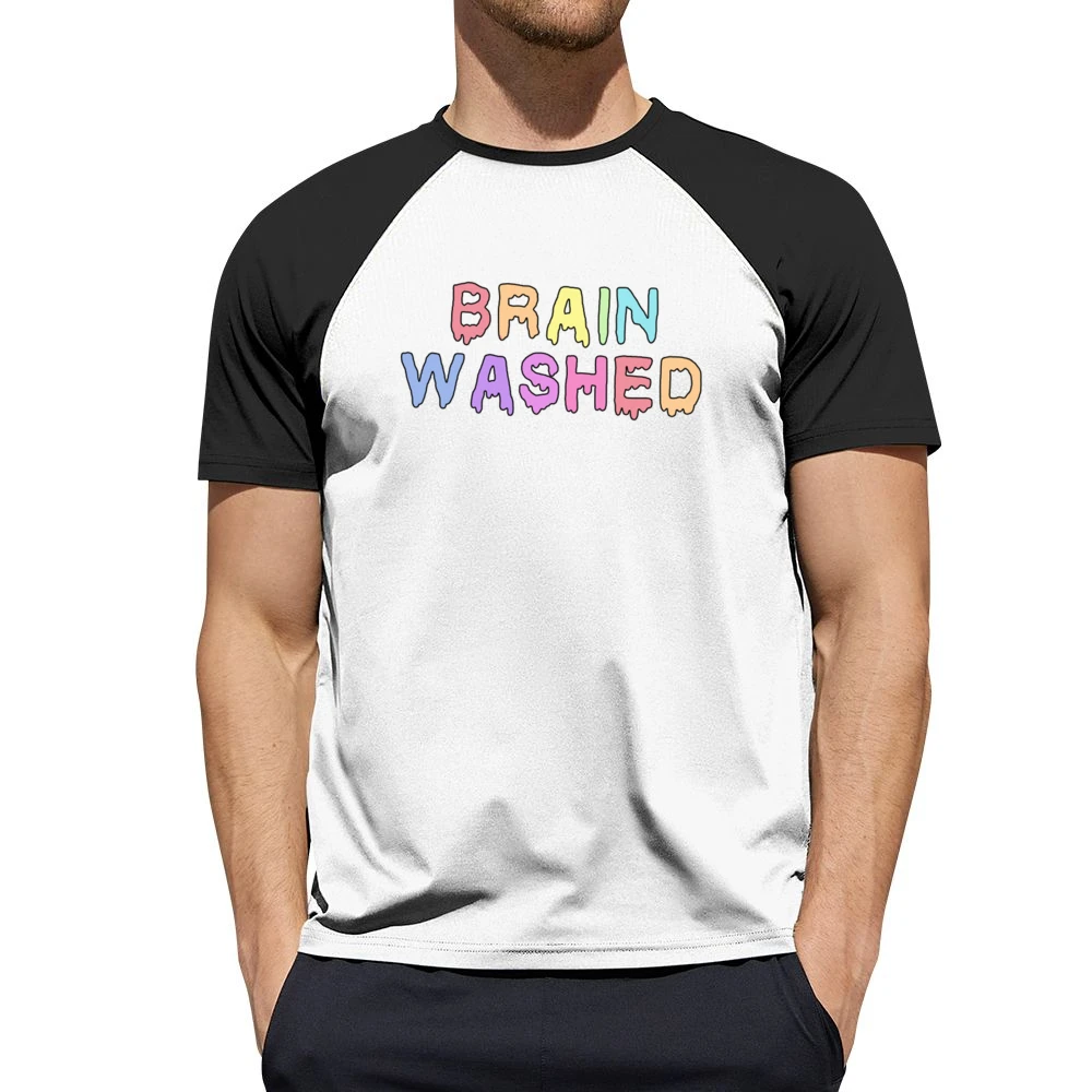 Brain Washed Colorful Drips Fun Tee Shirt Men Short Sleeve T-Shirt