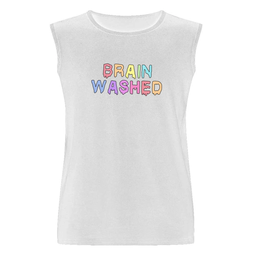 Brain Washed Colorful Drips Fun Tee Shirt Men Sleeveless T-Shirt