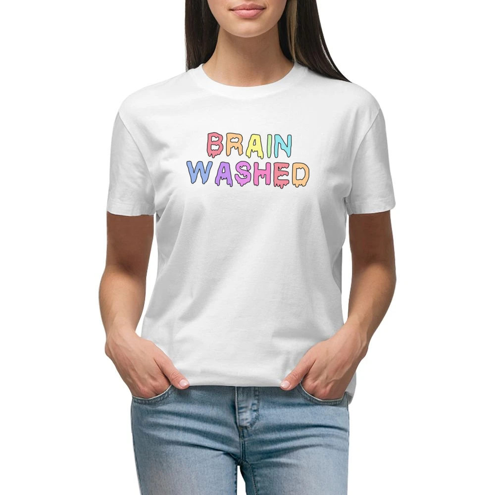 Brain Washed Colorful Drips Fun Tee Shirt Premium Women Ladies T-shirt