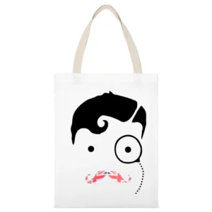 British Union Jack Monocle Proper Man Nathan Sykes Graphic Music T Shi White Canvas Tote Shopping Bag