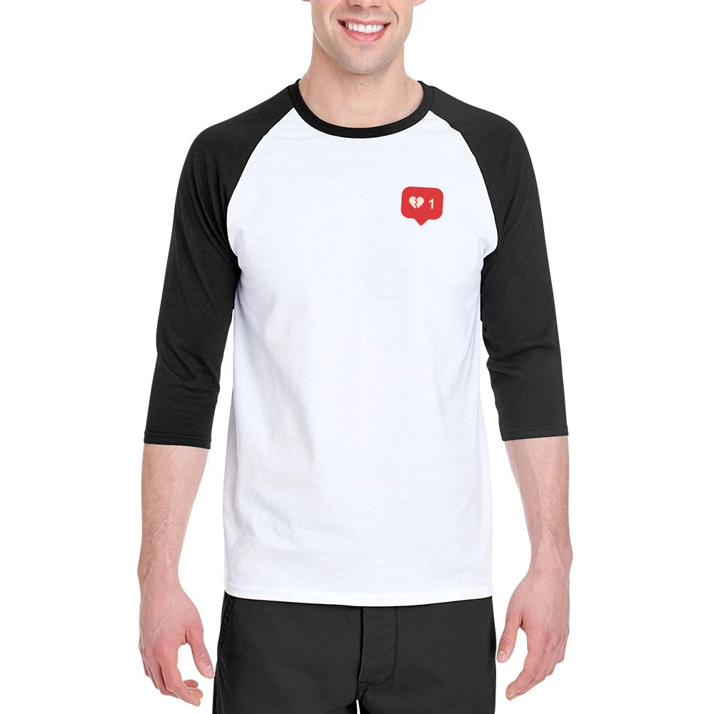 Broken Heart Bubble Instagram Story Sticker Ladies Men 3/4 Sleeve T-Shirt