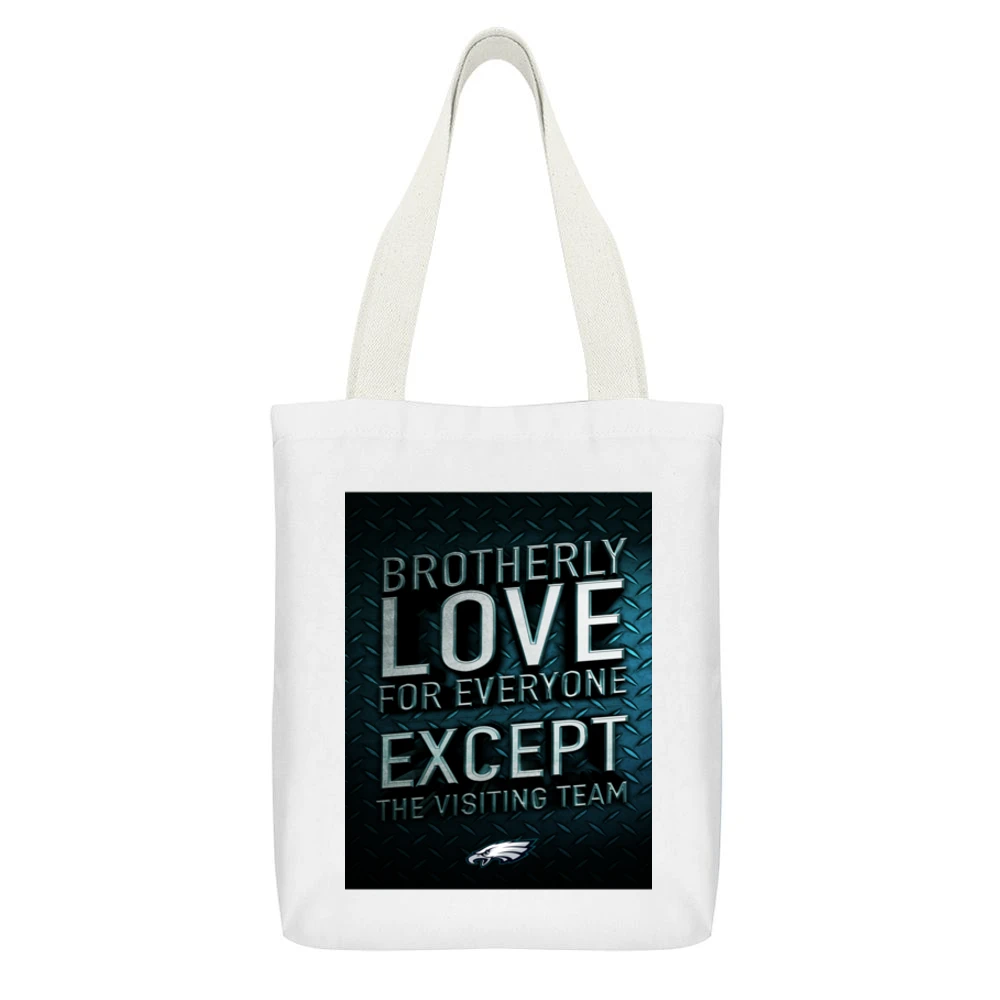 Brotherly Love Philadelphia Football Tshirt (all Colors And Styles Ava White Canvas Tote Shopping Bag With Interior Pocket