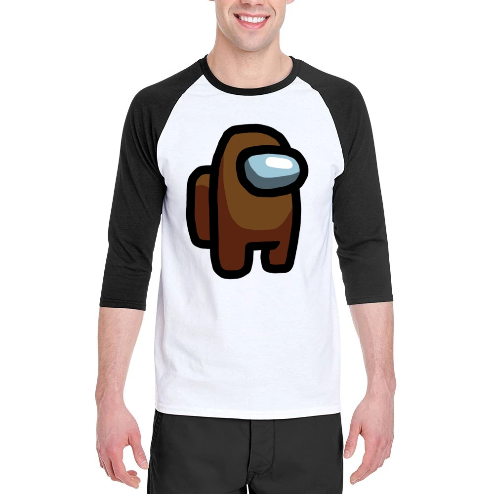 Brown Suspect Fun Video Game Fan Men 3/4 Sleeve T-Shirt