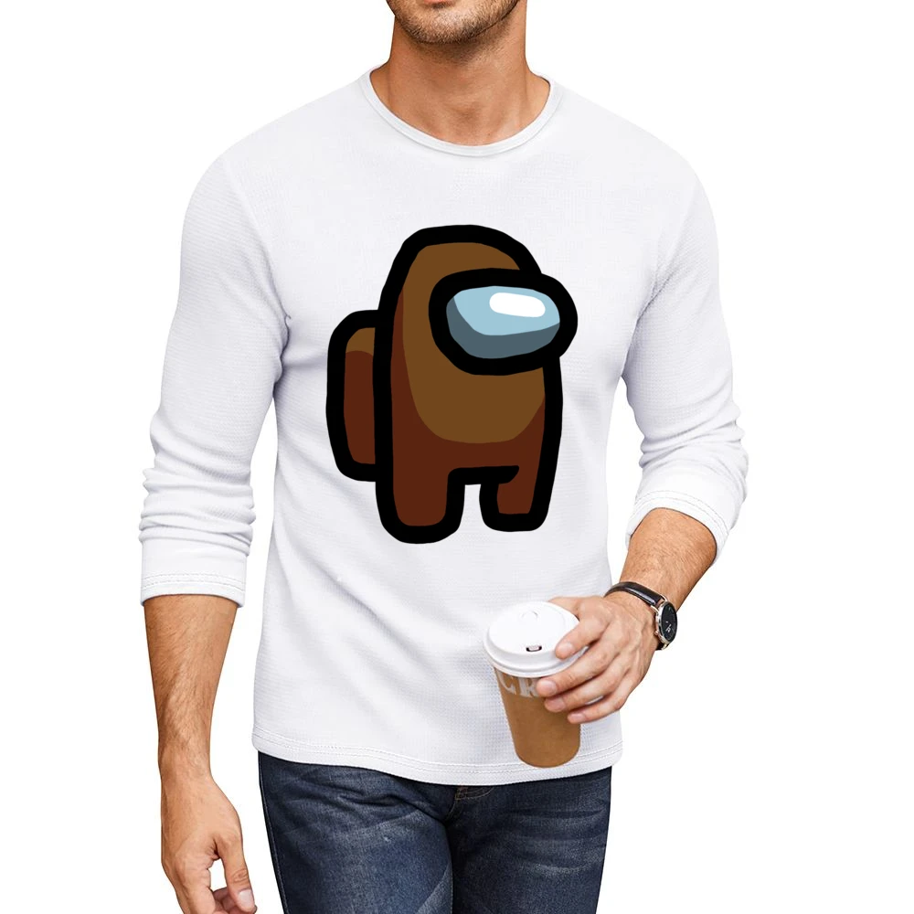 Brown Suspect Fun Video Game Fan Men CrewNeck Long Sleeve T-Shirt