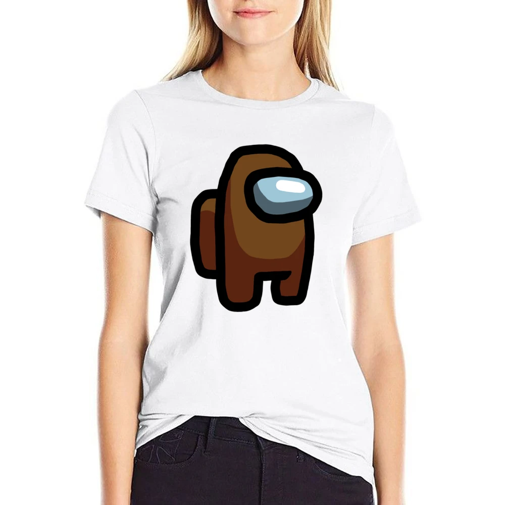 Brown Suspect Fun Video Game Fan US Size Women Ladies T-shirt