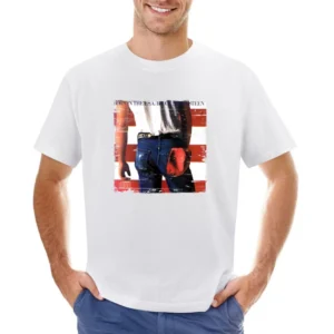 Bruce Springsteen Born in the USA Album Cover Distressed Image Asian Size Men T-Shirt
