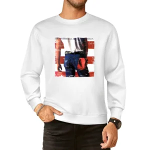Bruce Springsteen Born in the USA Album Cover Distressed Image European Size Pullover Sweater