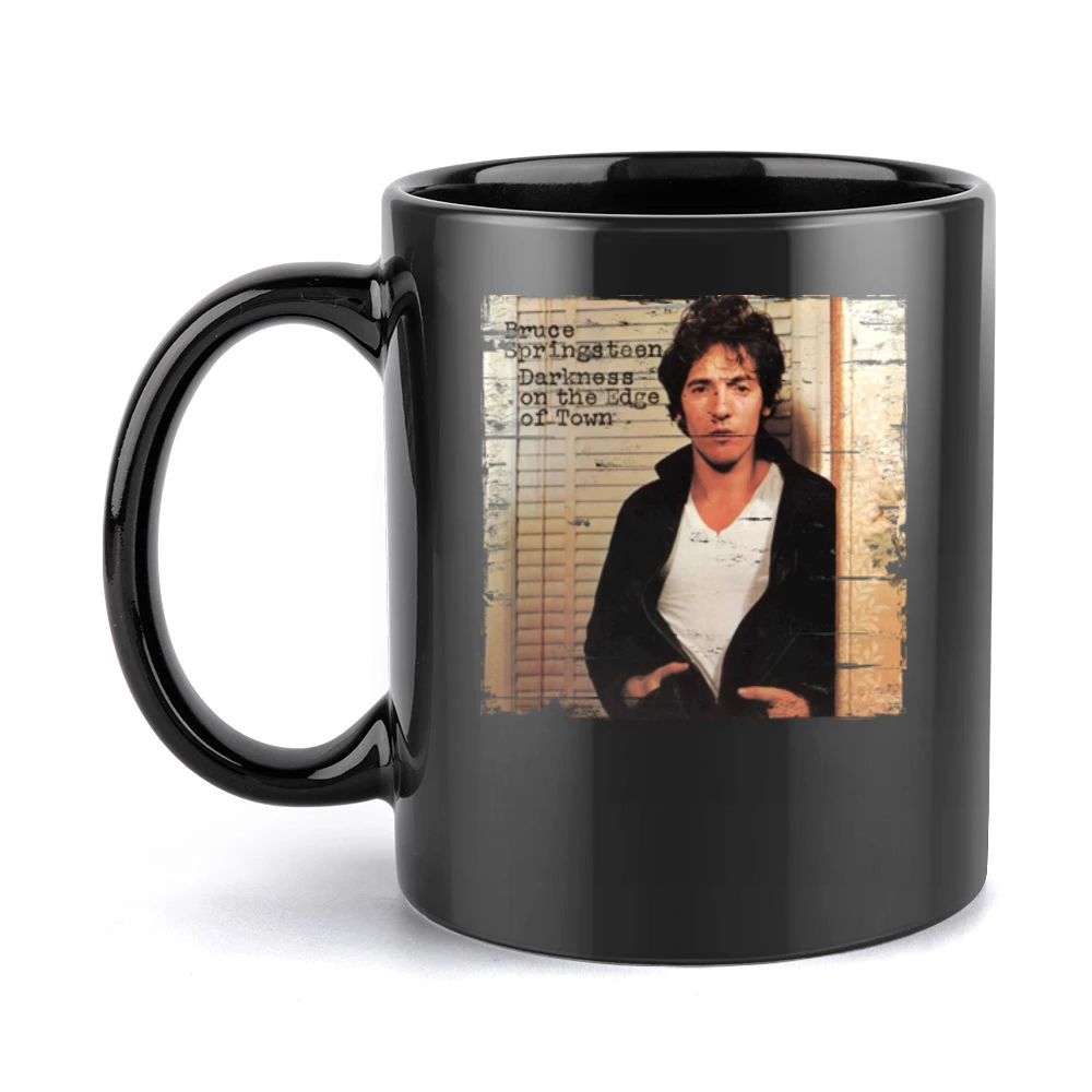 Bruce Springsteen Darkness On The Edge Of Town Album Cover Distressed Black Mug