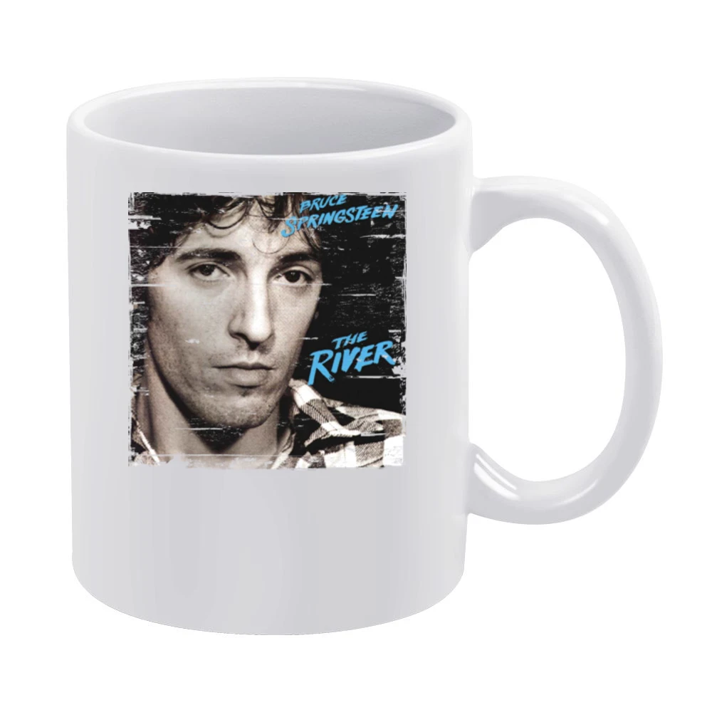 Bruce Springsteen The River Album Cover Distressed Image White Mug