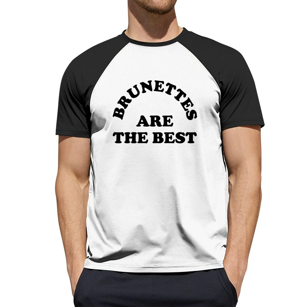Brunettes Are The Best Fun Brown Hair Graphic Tee Shirt Men Short Sleeve T-Shirt