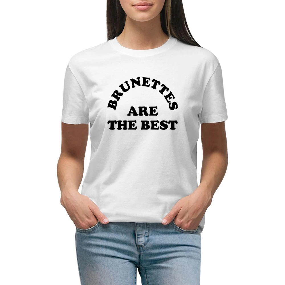 Brunettes Are The Best Fun Brown Hair Graphic Tee Shirt Premium Women Ladies T-shirt