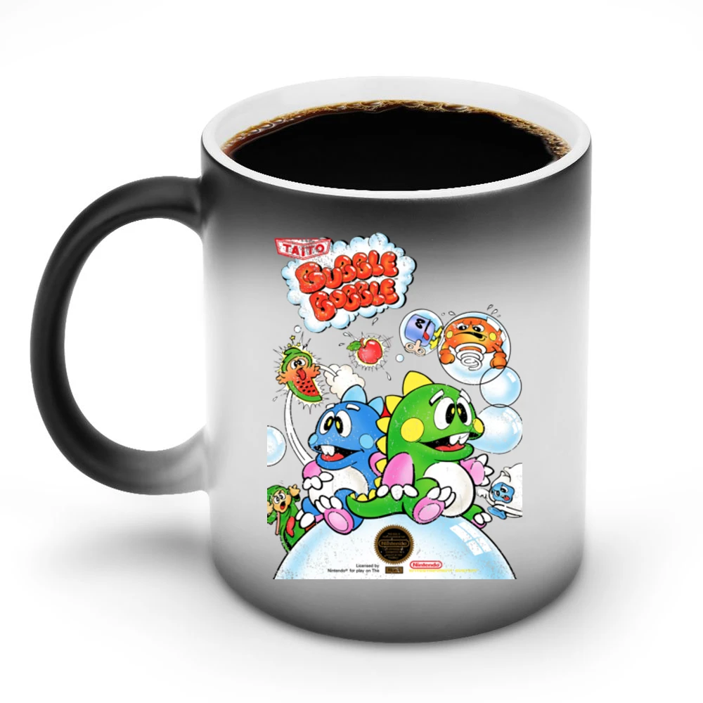 Bubble Bobble Nes Nintendo Old School Retro Video Game Fan Distressed Discoloration Mug