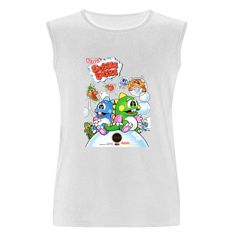Bubble Bobble Nes Nintendo Old School Retro Video Game Fan Distressed Men Sleeveless T-Shirt