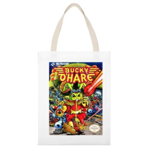 Bucky O'hare Nes Nintendo Old School Retro Video Game Fan Distressed T White Canvas Tote Shopping Bag